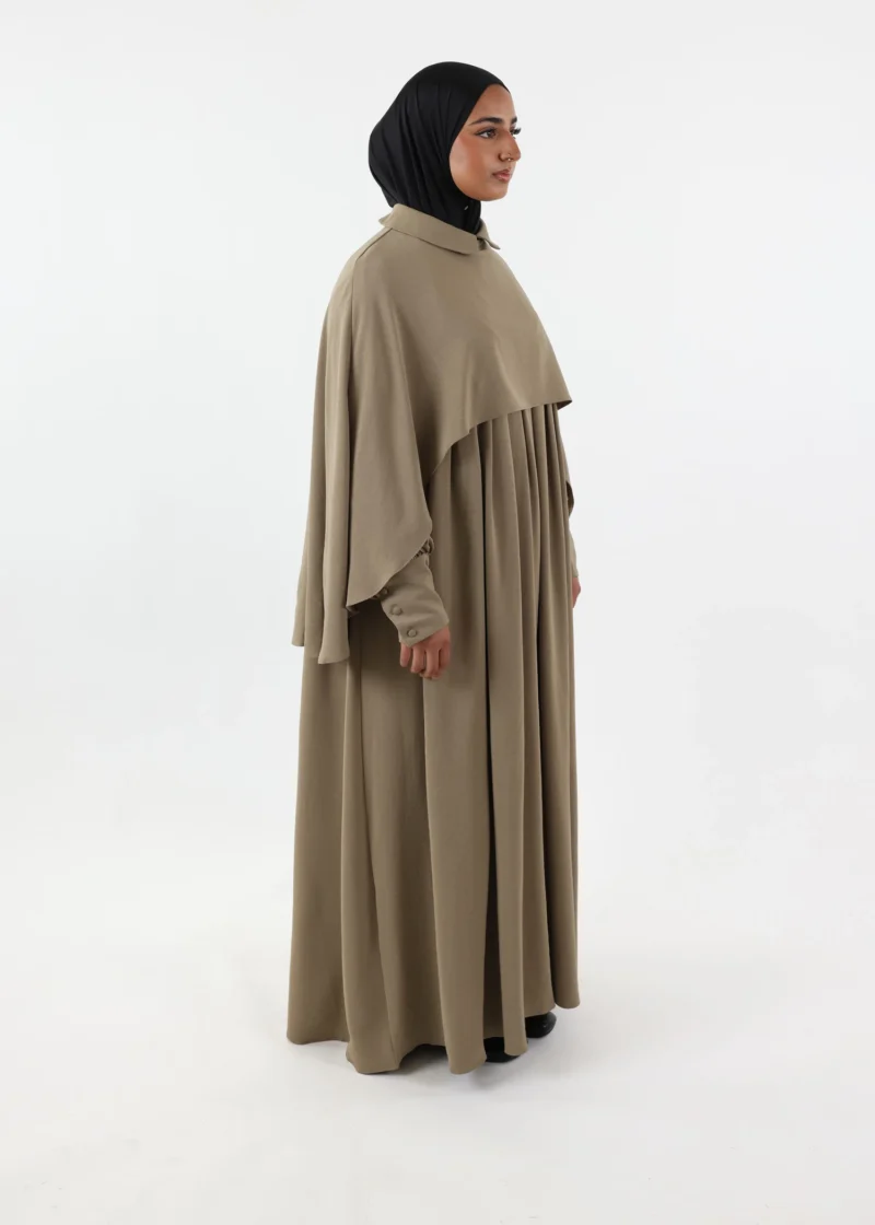 Abaya Cape – Taupe Khaki - Image 3