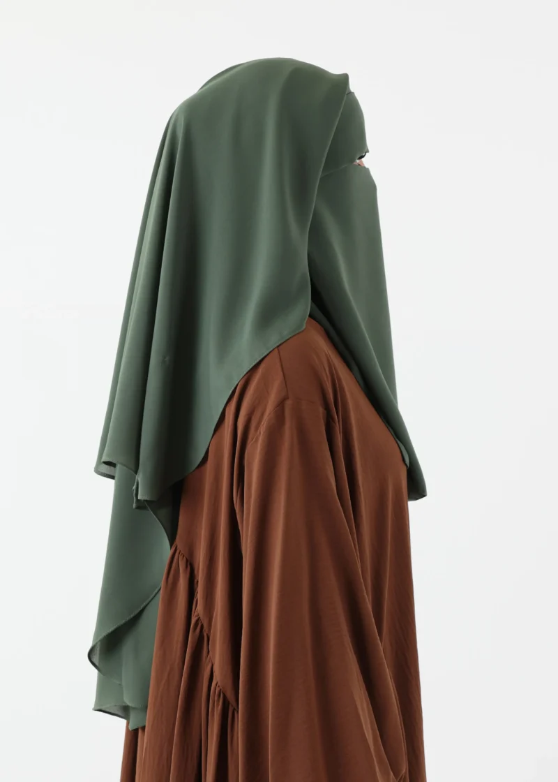 Alternative view of Niqab For Eating 2 Layer with Eye Flap - Khaki
