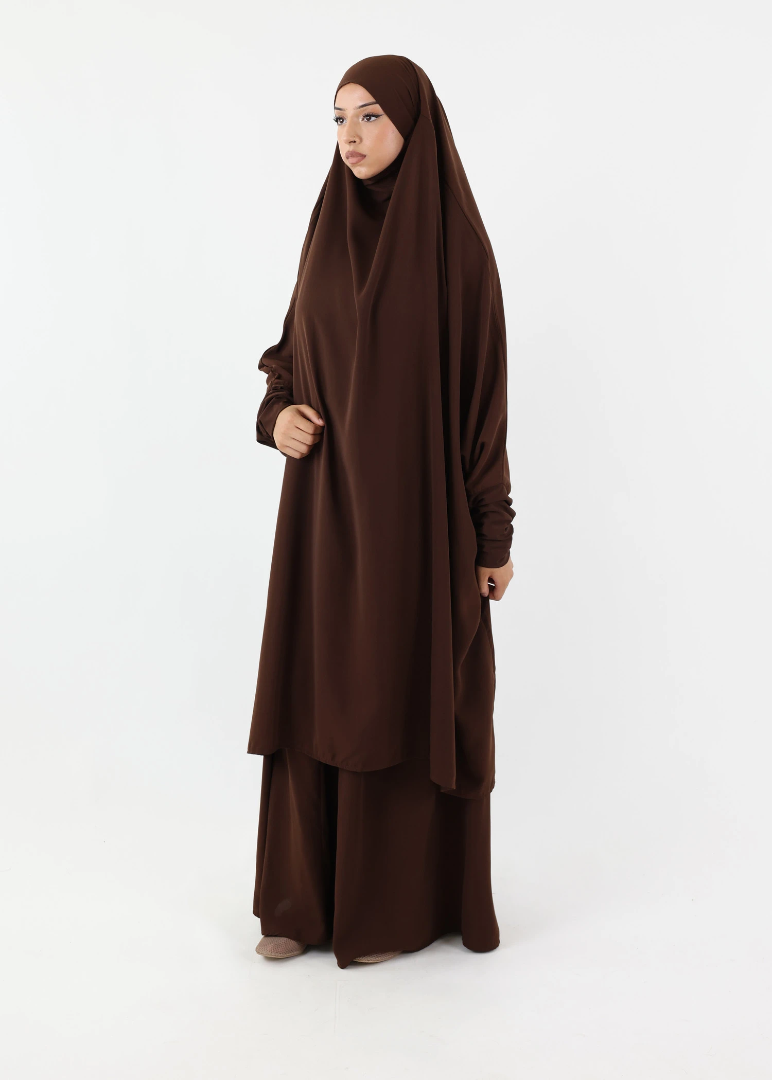 Jilbab Classic Lycra cuffs Coffee