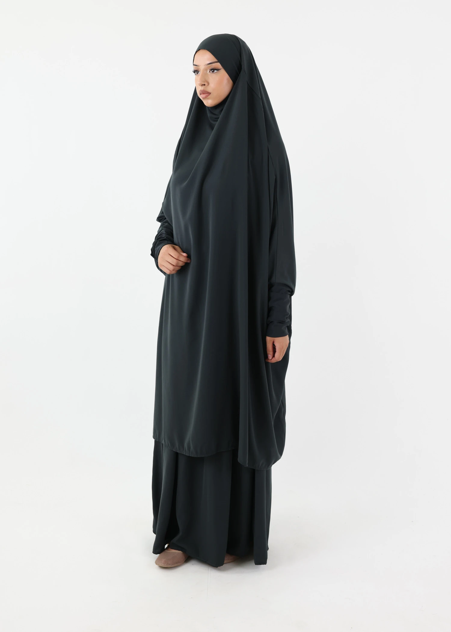 Jilbab Classic Lycra cuffs Dark Grey