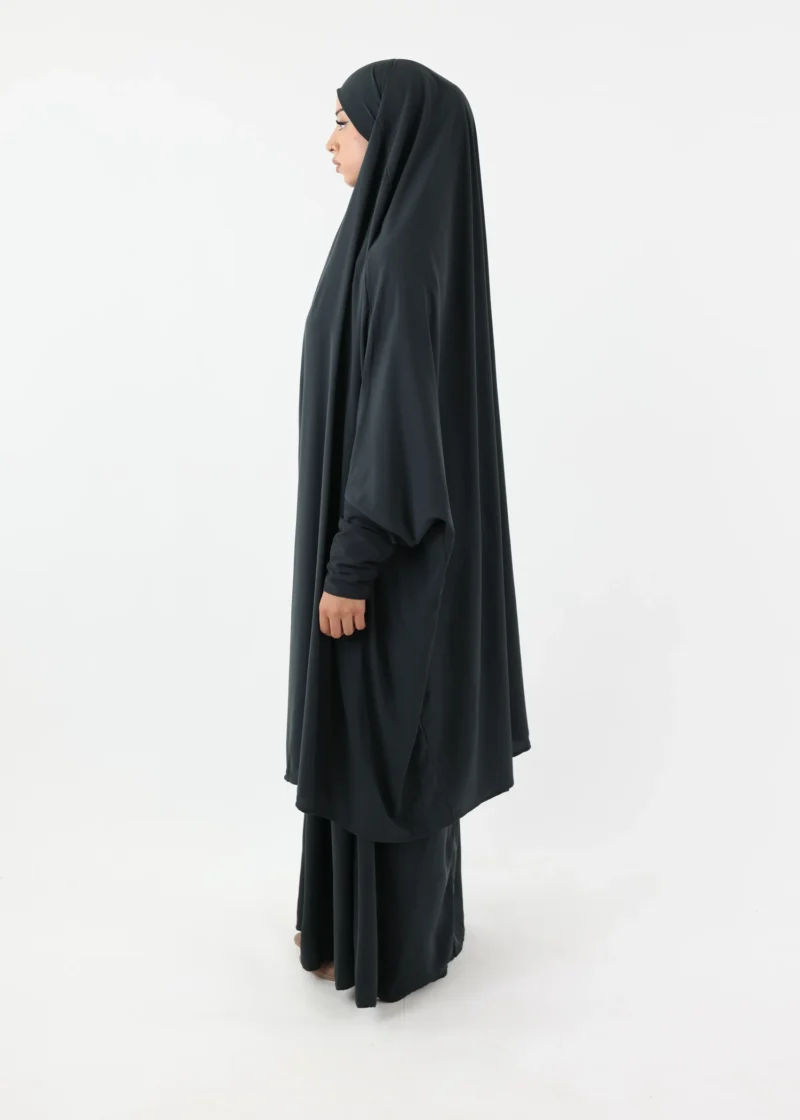 Jilbab Classic Lycra cuffs Dark Grey - Image 3