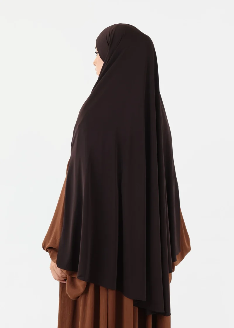 Alternative view of Medium Cape Premium Jersey Khimar - Dark Coffee