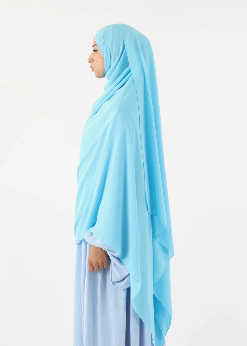Mega Hijab 2XL- Smooth Premium Chiffon - Light Blue - Image 3
