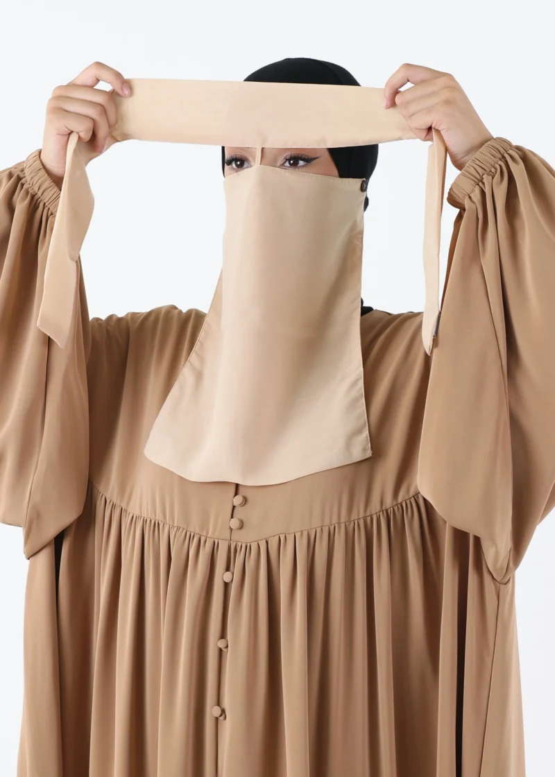 Full Niqab 2 Piece Nose String - Mocha