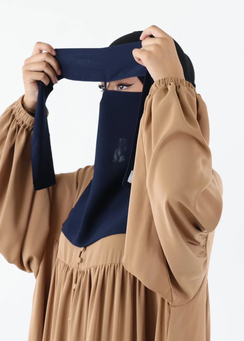 Alternative view of Full Niqab 2 Piece Nose String - Navy