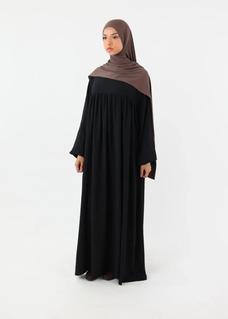 Nursing Abaya Jazz Puff Sleeves - Black - Image 4