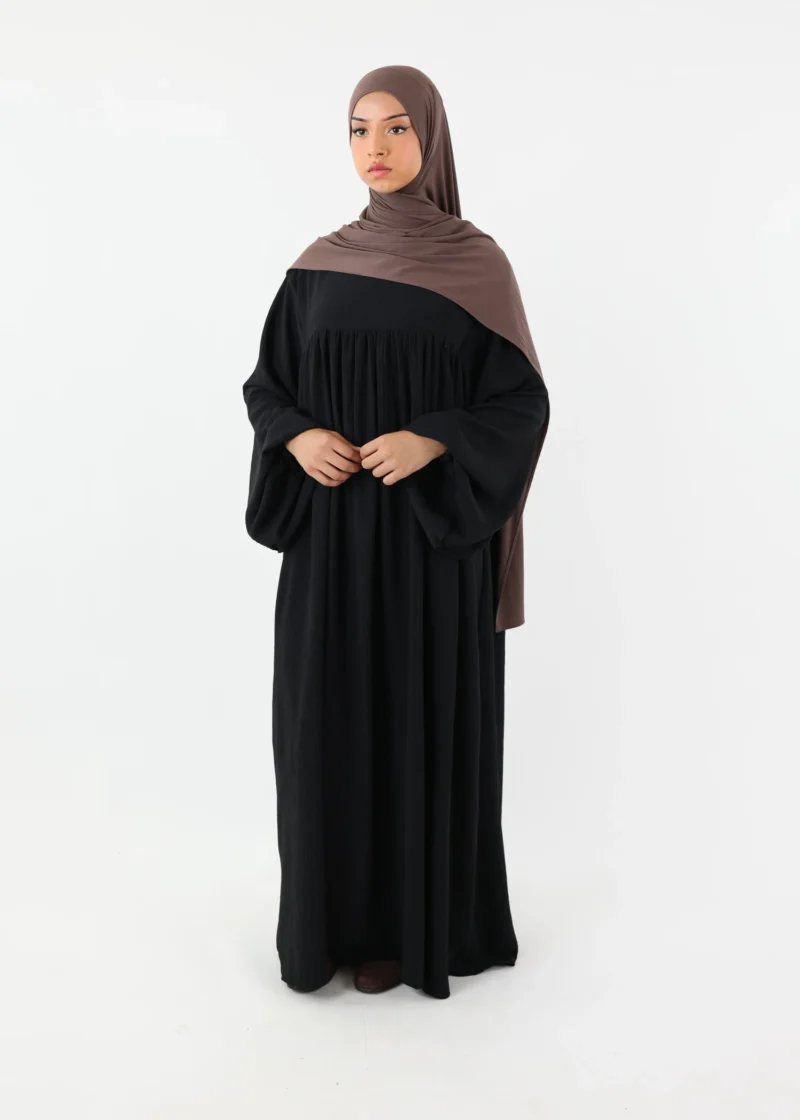 Nursing Abaya Jazz Puff Sleeves - Black
