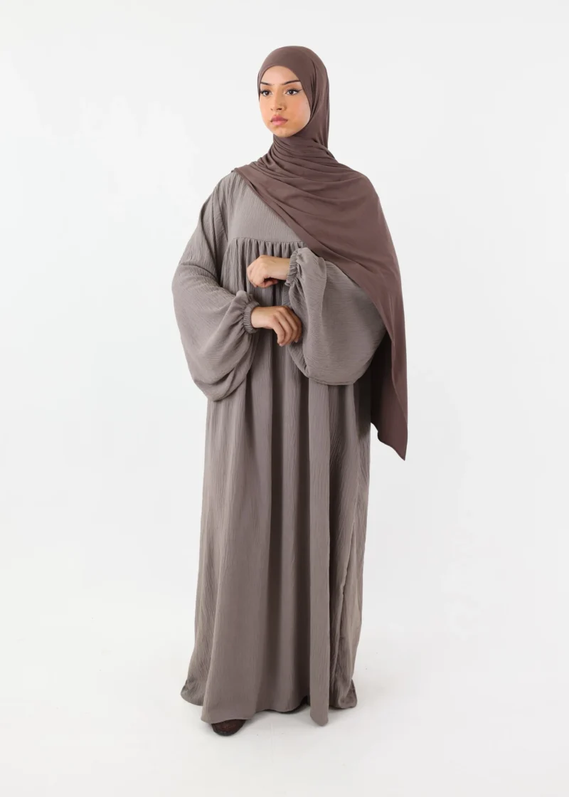 Alternative view of Nursing Abaya Jazz Puff Sleeves - Taupe