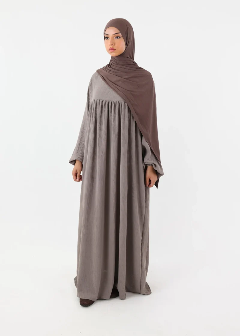 Nursing Abaya Jazz Puff Sleeves - Taupe