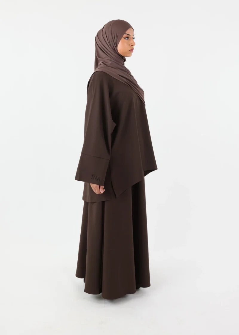 Hawa Skirt Set - Coffee - Image 3
