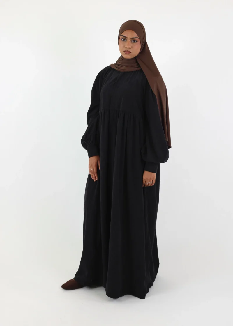 Abaya Mayssa – Warm Corduroy Abaya – Black