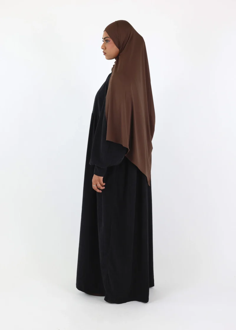 Abaya Mayssa – Warm Corduroy Abaya – Black - Image 4