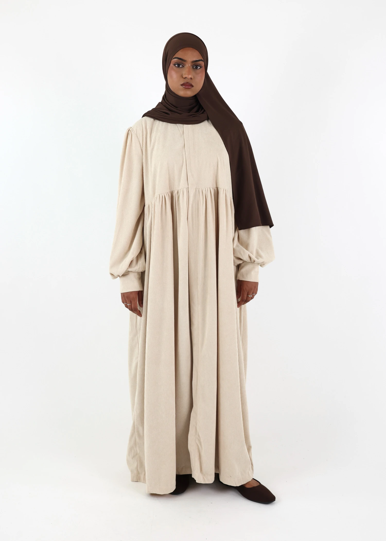 Abaya Mayssa – Warm Corduroy Abaya – Cream