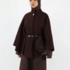 Black Belted Cape Poncho – modest winter outfit