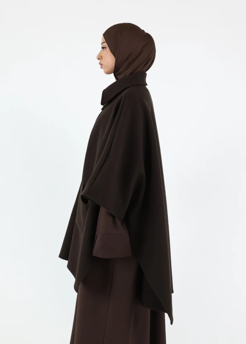 Alternative view of Button Up Poncho - Dark Coffee