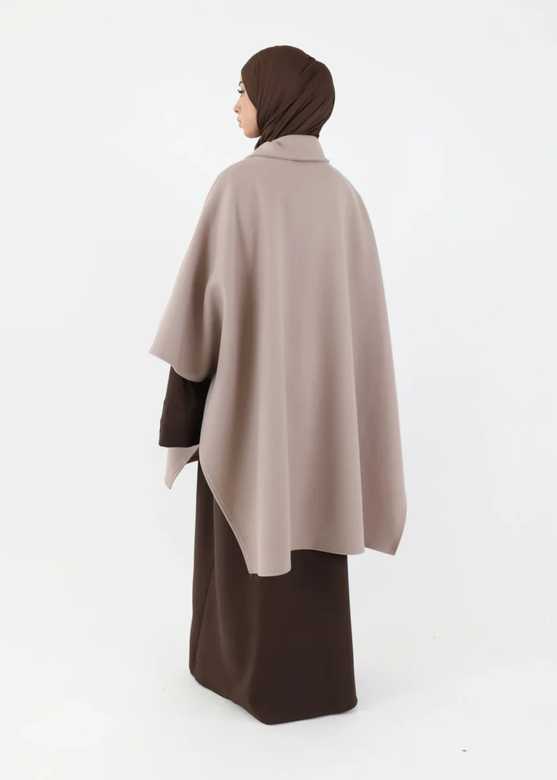 Alternative view of Button Up Poncho - Taupe
