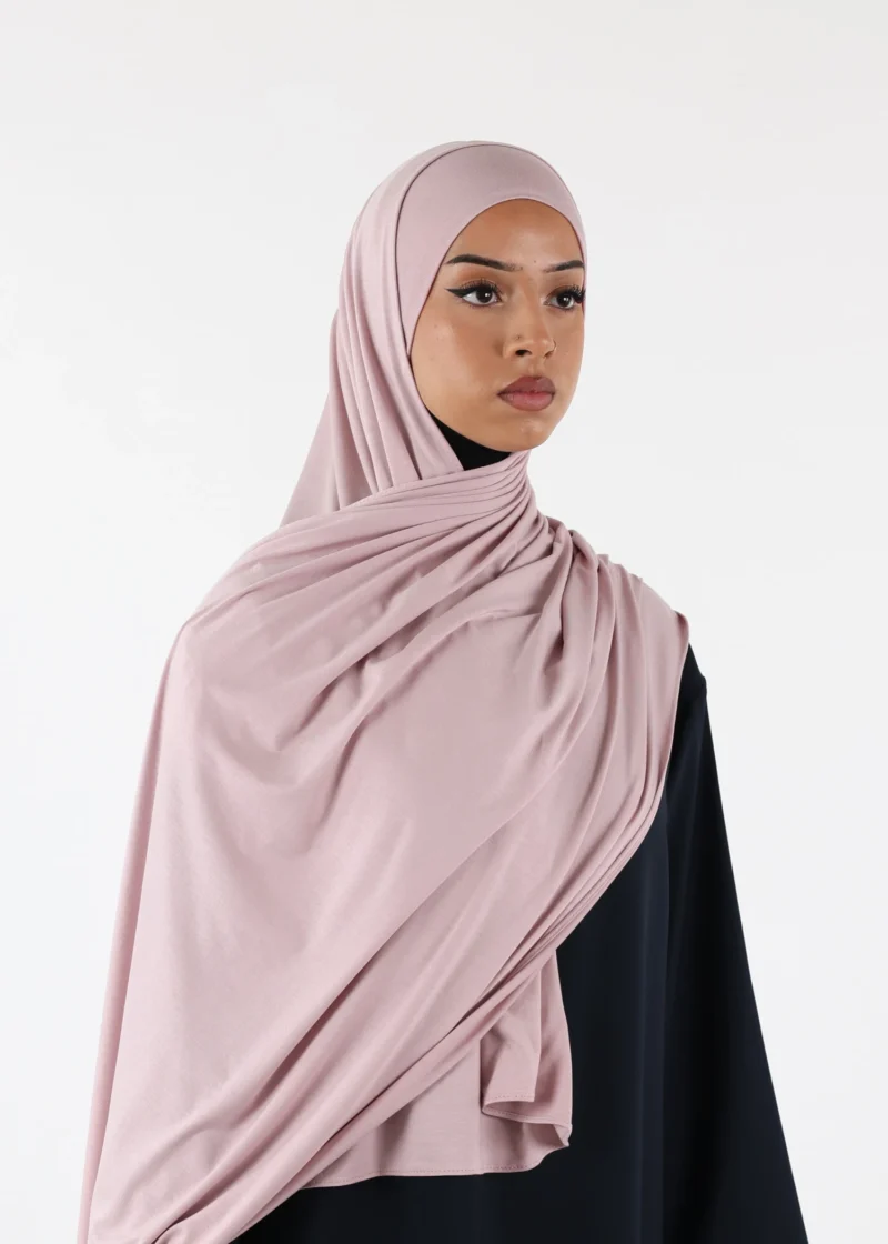 Jersey closed-cap underscarf - Soft Viscose - Ash Pink - Image 3