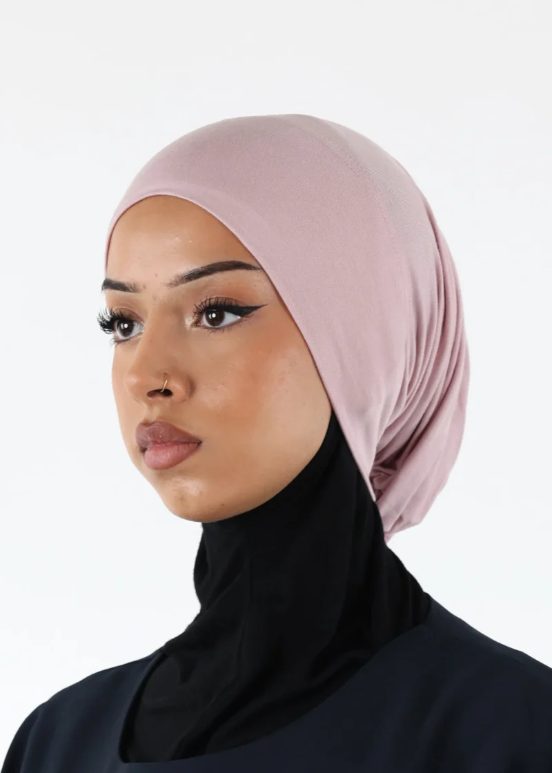 Alternative view of Jersey closed-cap underscarf - Soft Viscose - Ash Pink
