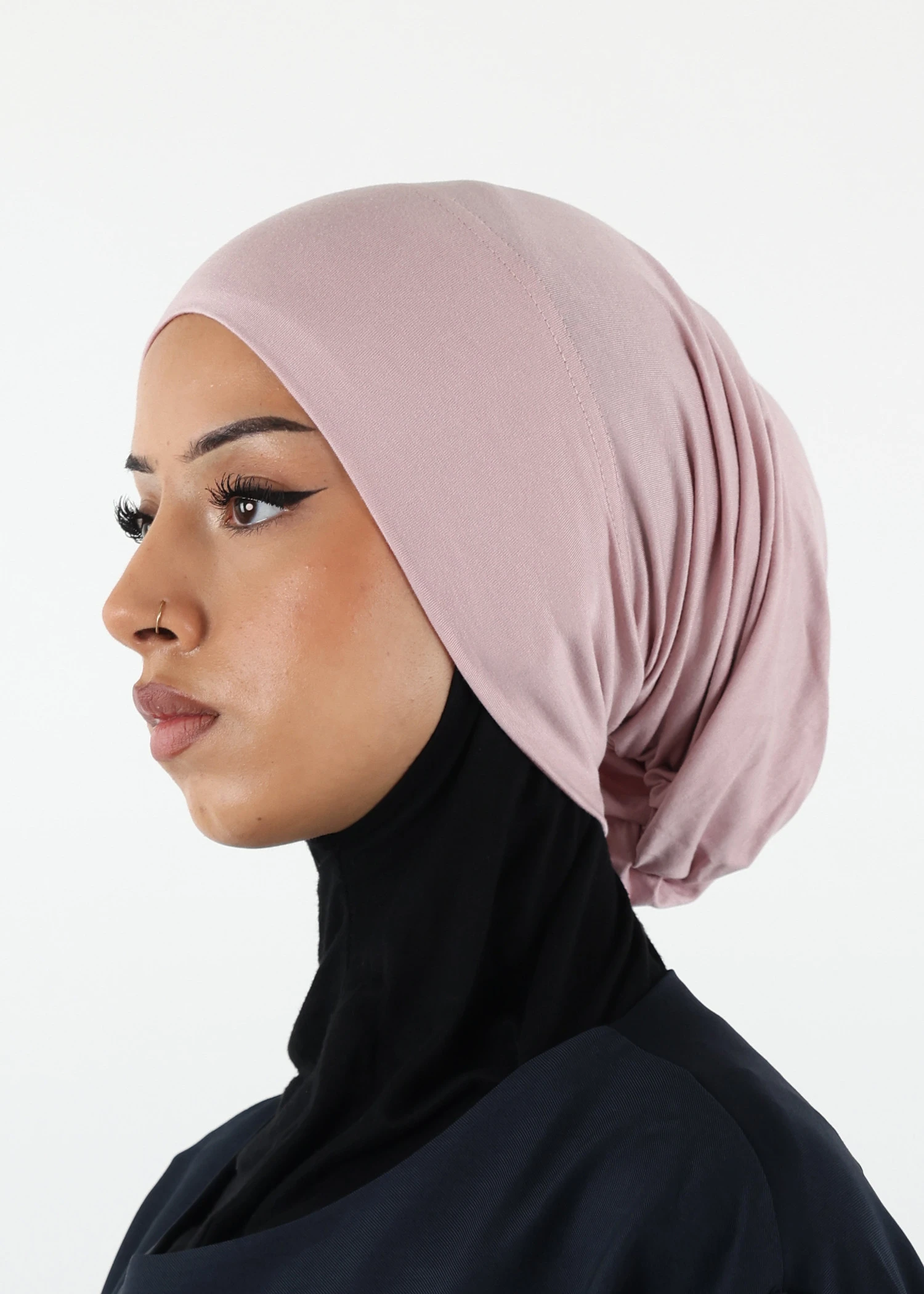 Jersey closed-cap underscarf - Soft Viscose - Ash Pink