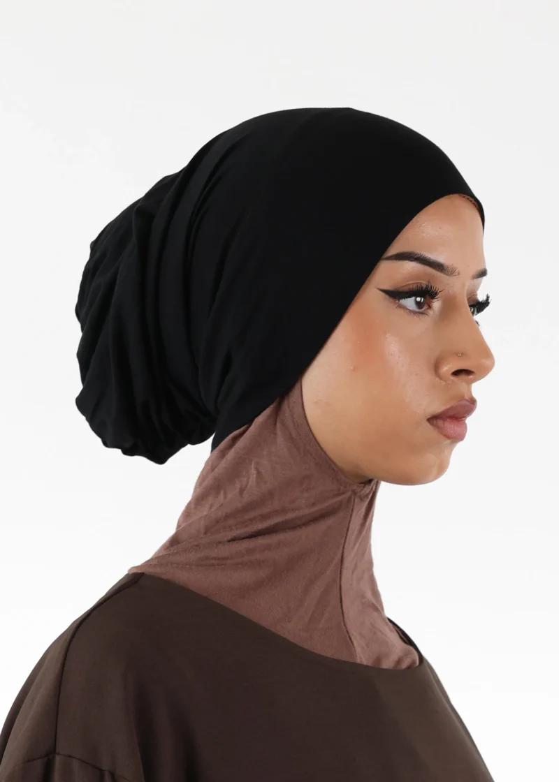 Jersey closed-cap underscarf - Soft Viscose - Black - Image 3