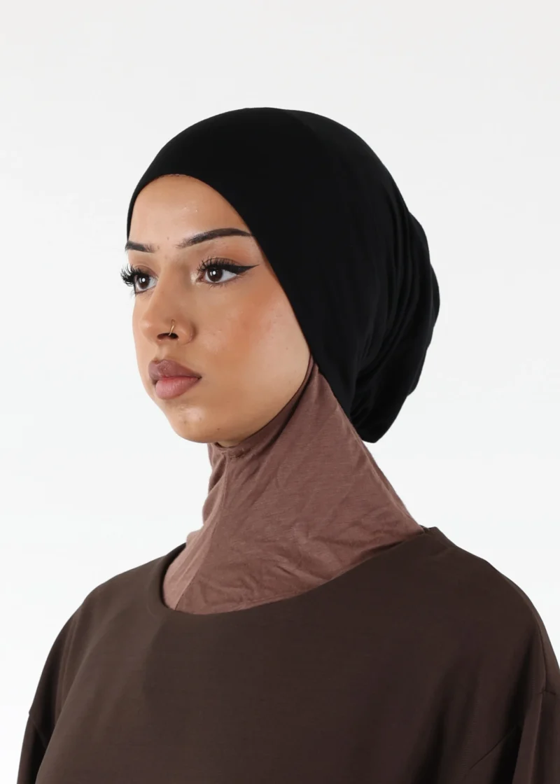 Alternative view of Jersey closed-cap underscarf - Soft Viscose - Black