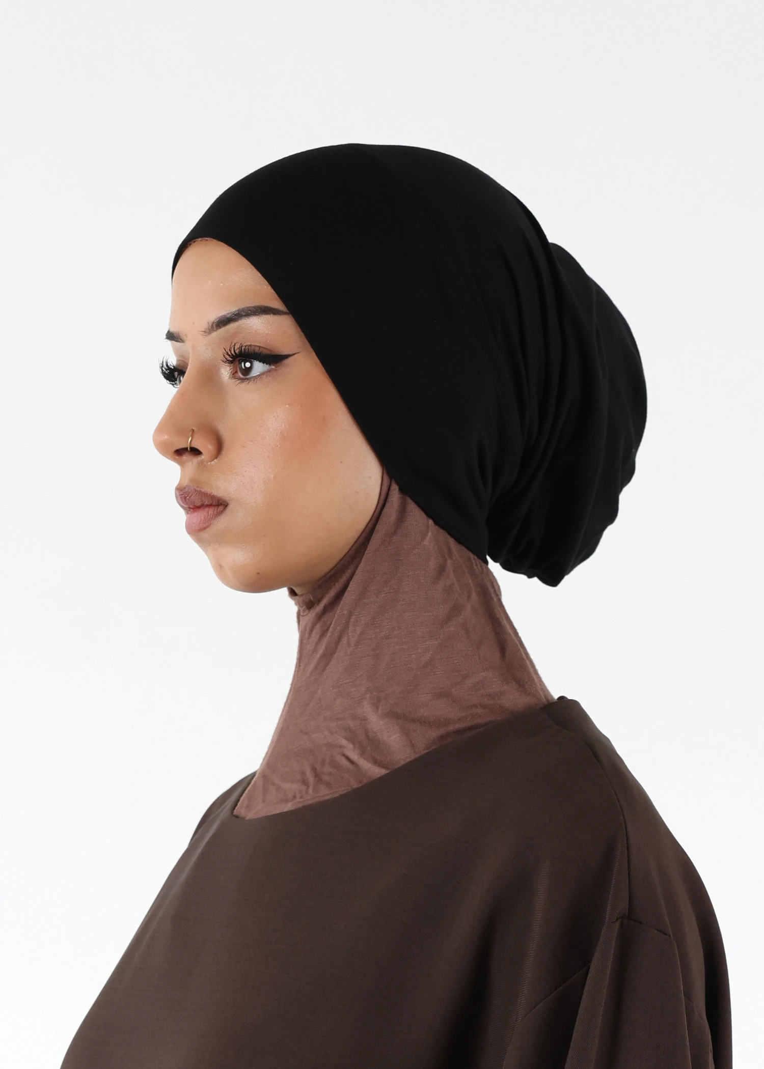 Jersey closed-cap underscarf - Soft Viscose - Black