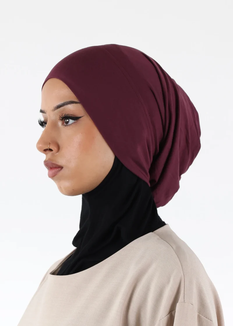Jersey closed-cap underscarf - Soft Viscose - Burgundy