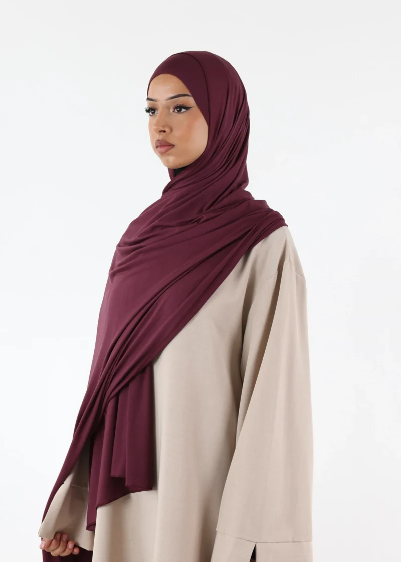 Jersey closed-cap underscarf - Soft Viscose - Burgundy - Image 3