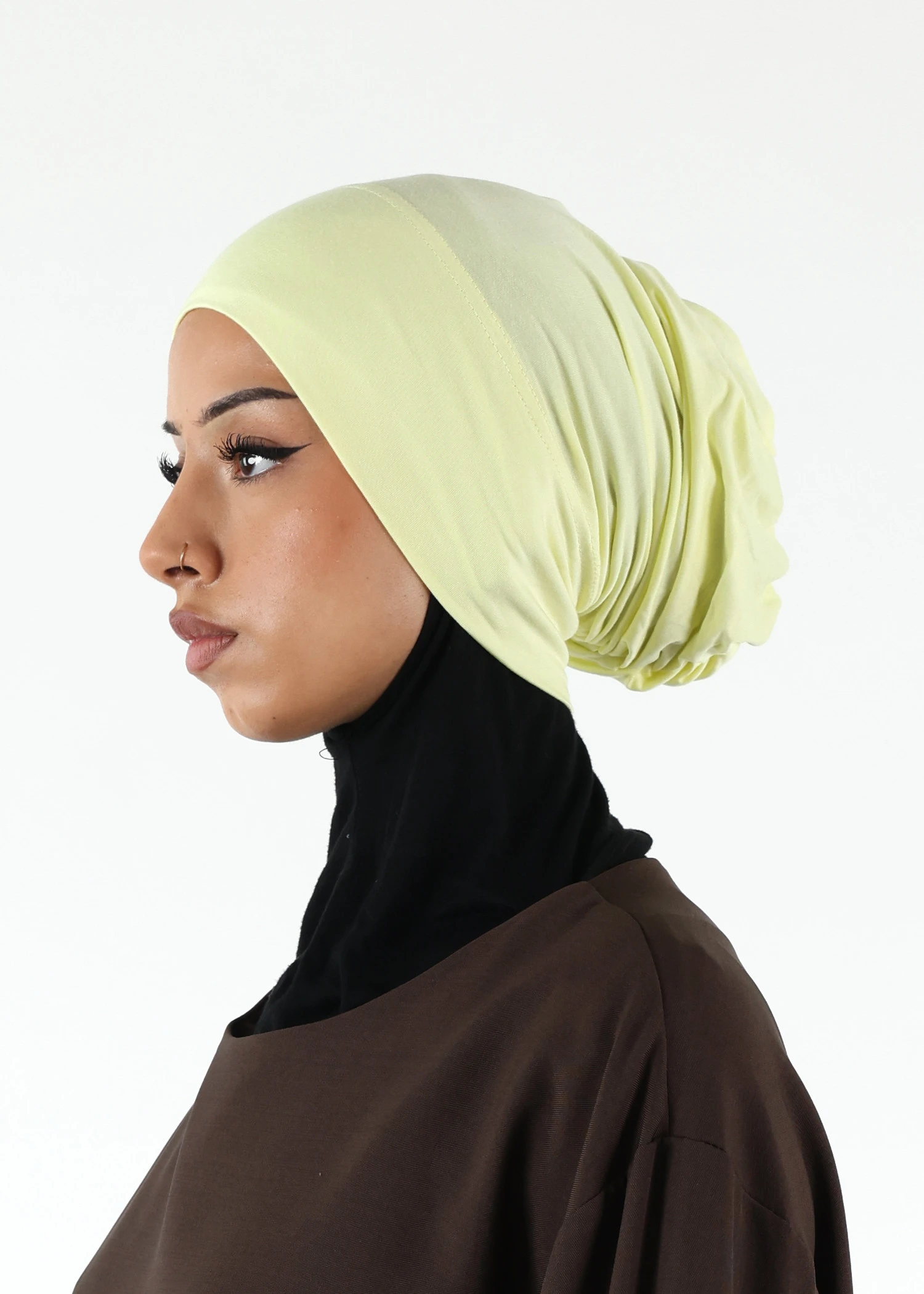 Jersey closed-cap underscarf - Soft Viscose - Butter Yellow