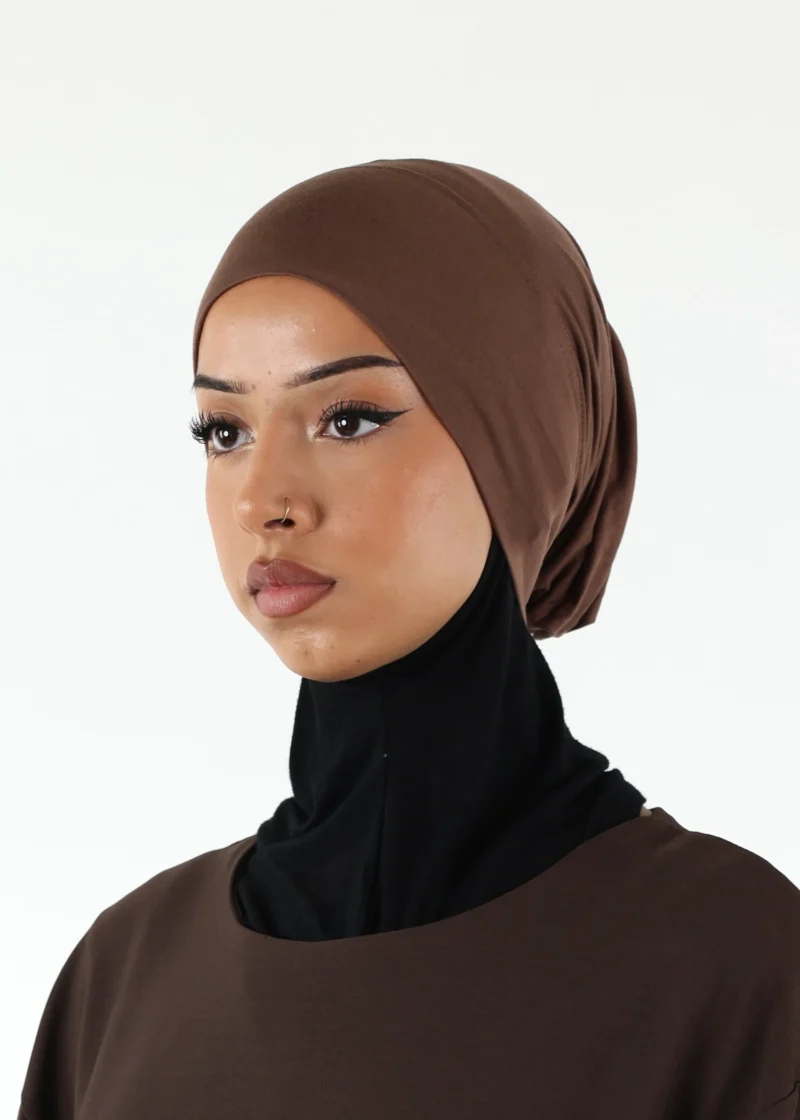 Alternative view of Jersey closed-cap underscarf - Soft Viscose - Coffee