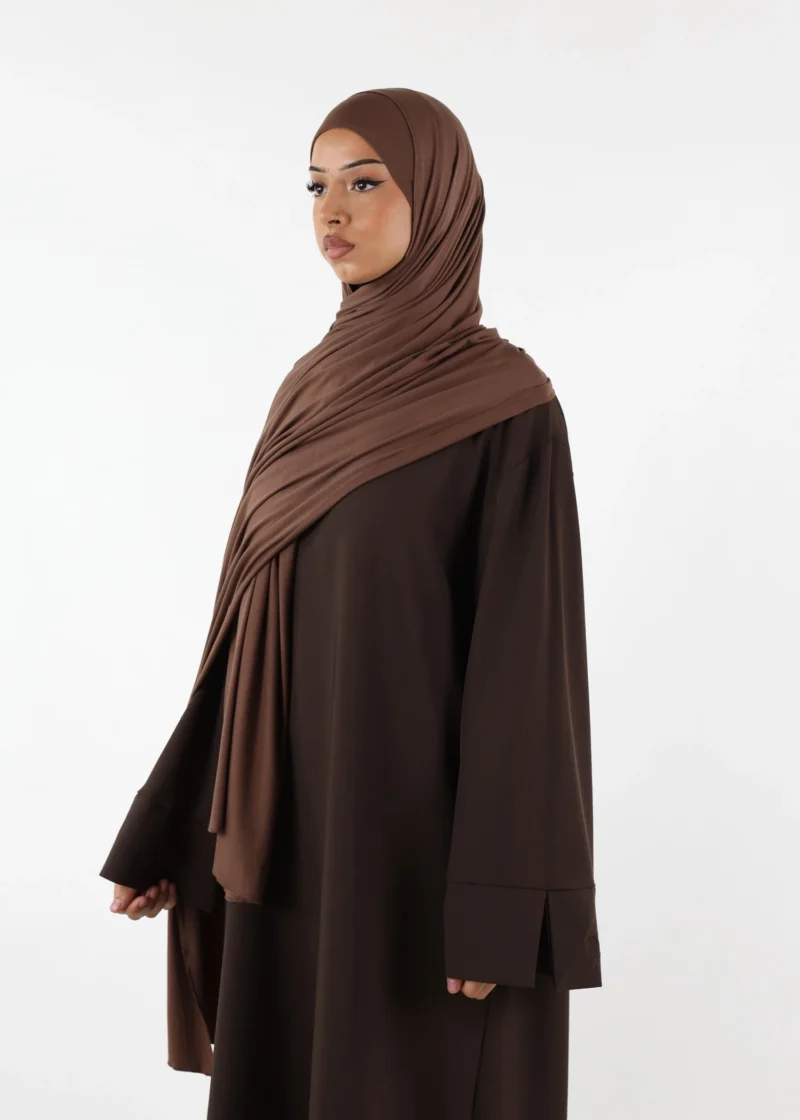 Jersey closed-cap underscarf - Soft Viscose - Coffee - Image 3