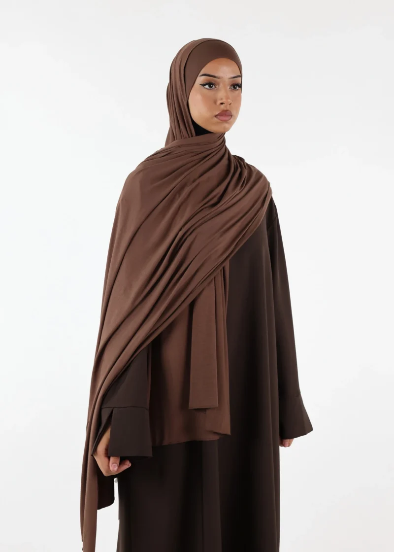 Jersey closed-cap underscarf - Soft Viscose - Coffee - Image 4