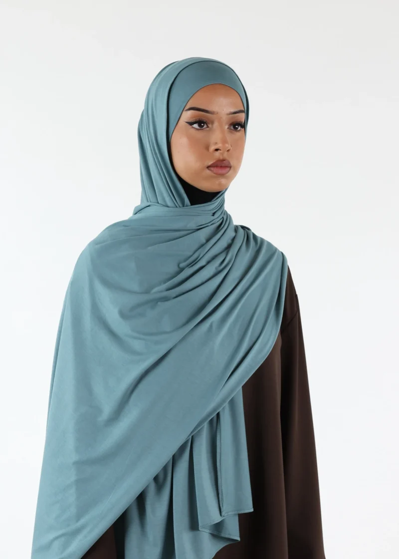 Jersey closed-cap underscarf - Soft Viscose - Deep Aqua - Image 5