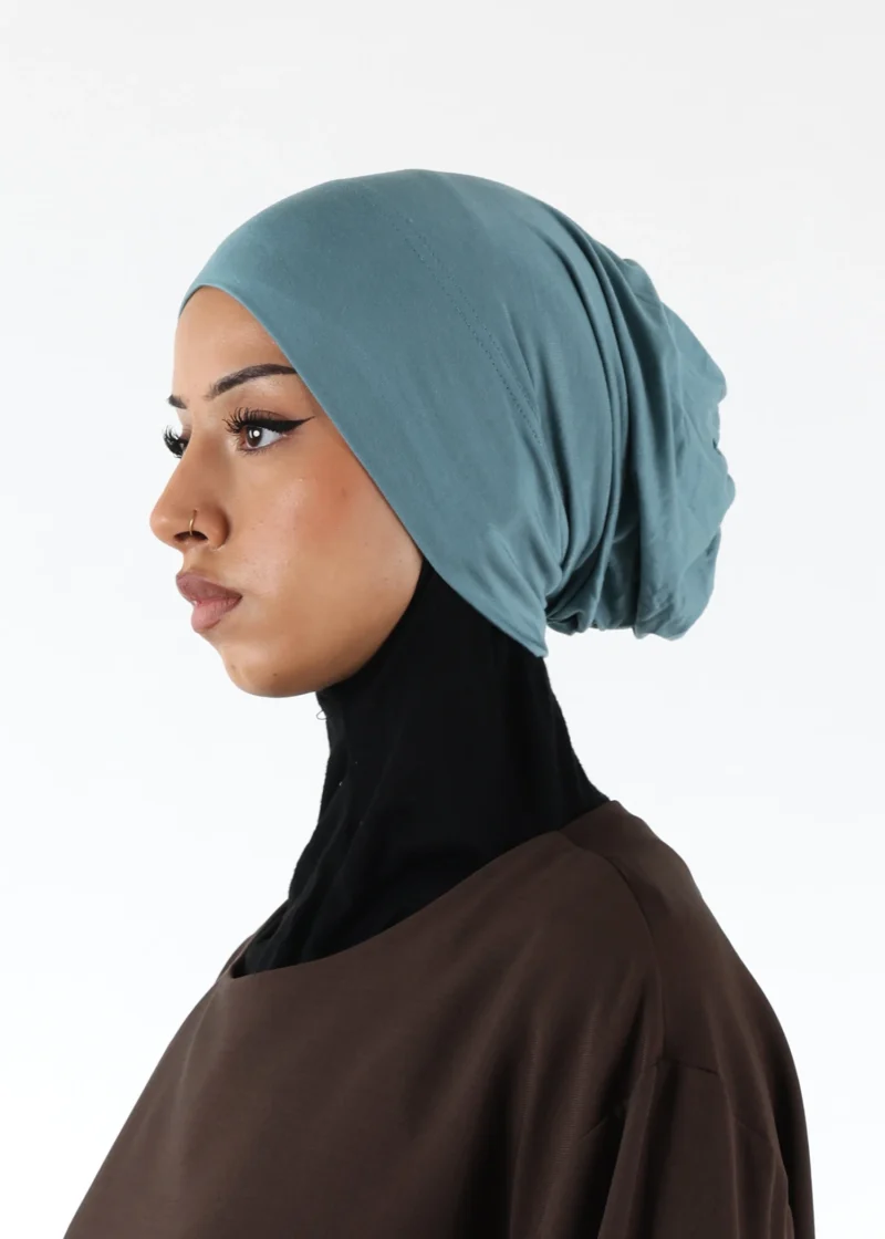 Jersey closed-cap underscarf - Soft Viscose - Deep Aqua - Image 4