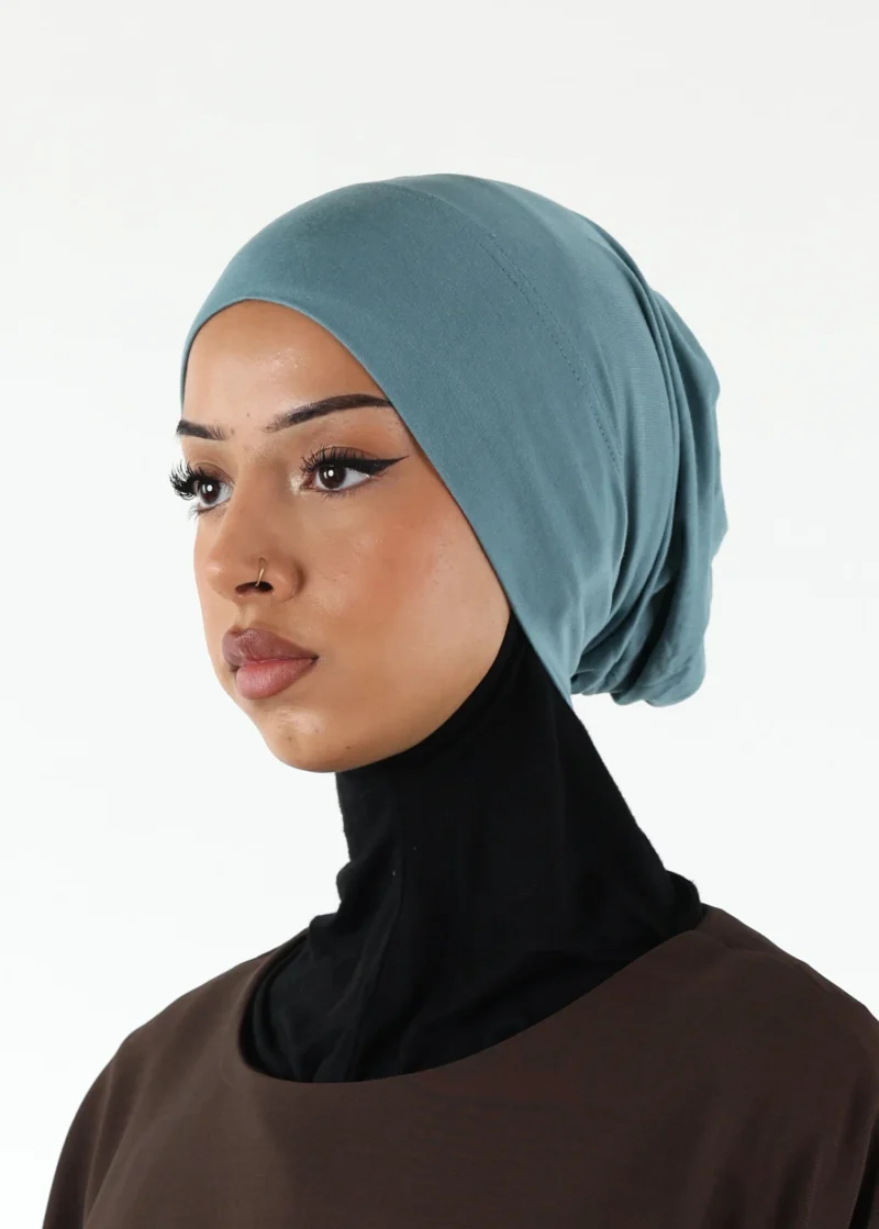 Jersey closed-cap underscarf - Soft Viscose - Deep Aqua - Image 3