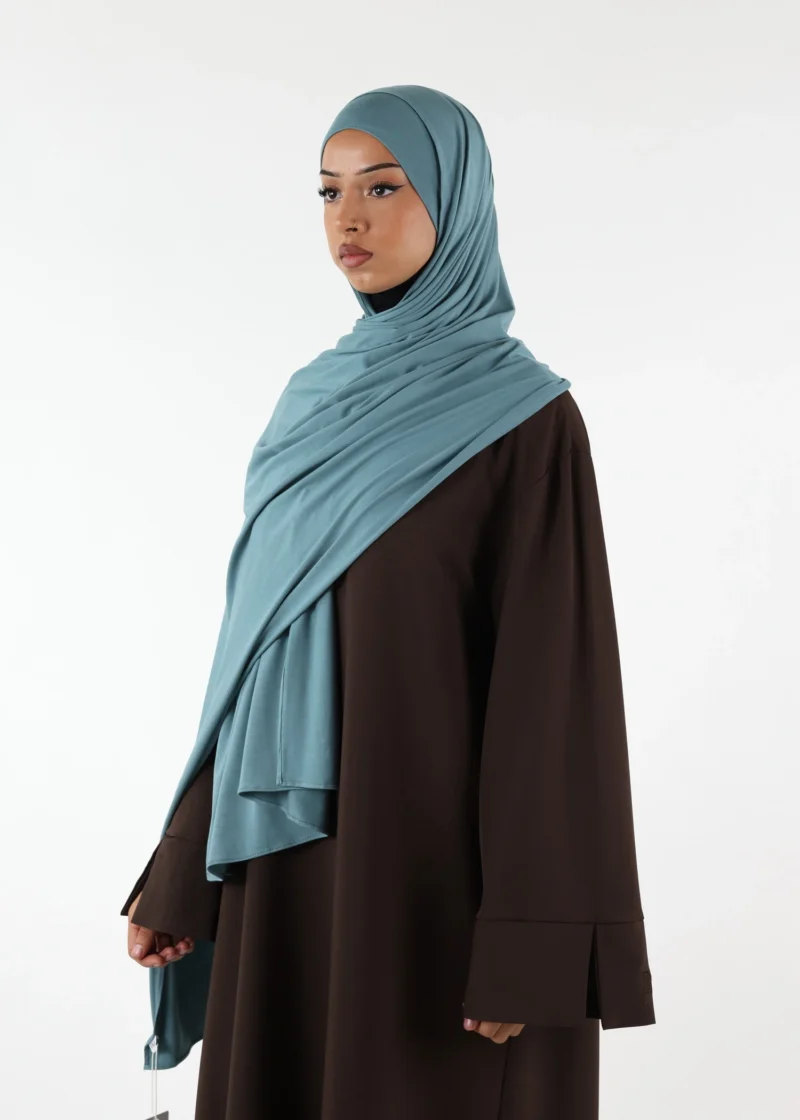 Alternative view of Jersey closed-cap underscarf - Soft Viscose - Deep Aqua