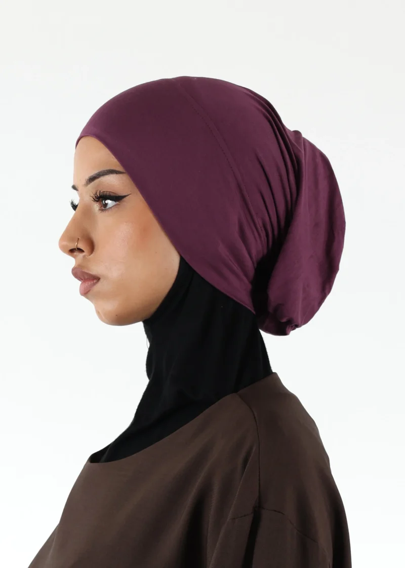 Jersey closed-cap underscarf - Soft Viscose - Deep Purple