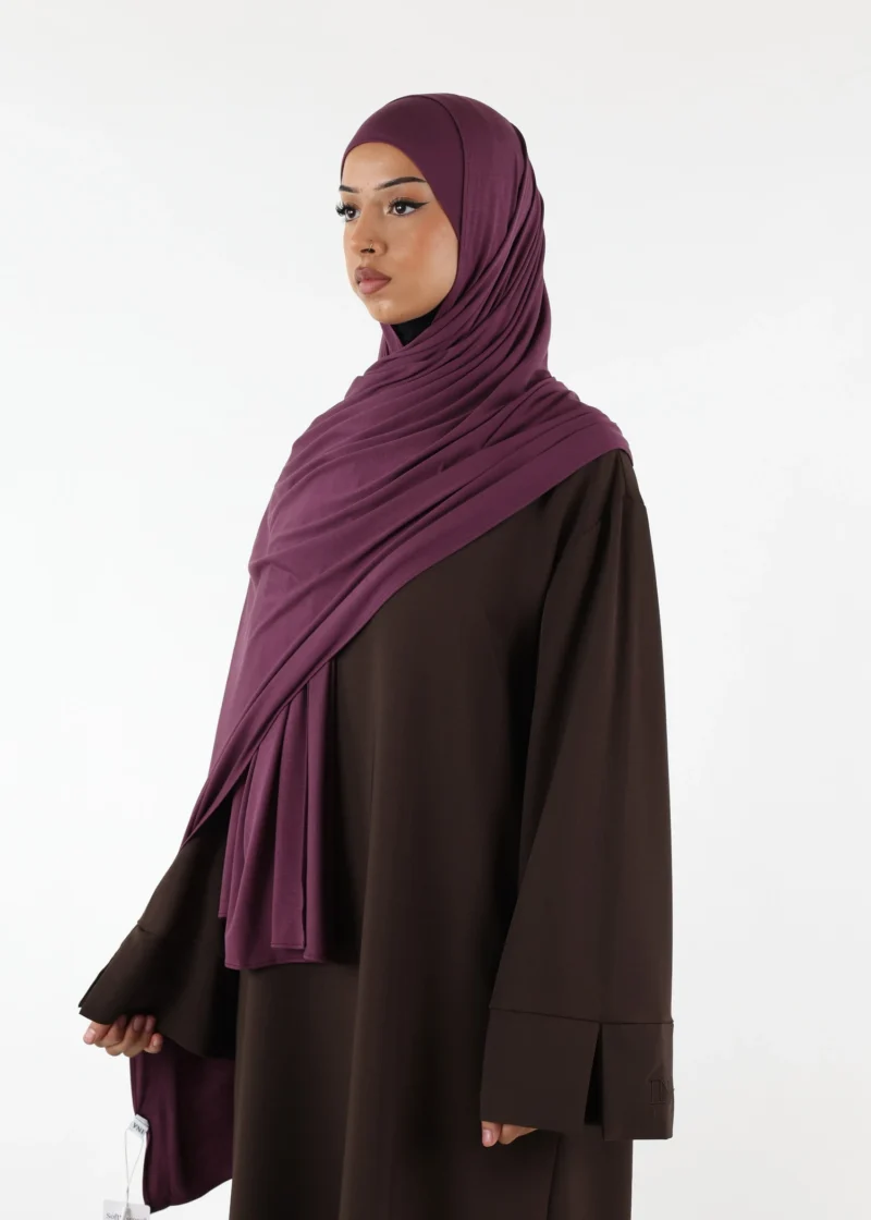 Jersey closed-cap underscarf - Soft Viscose - Deep Purple - Image 4