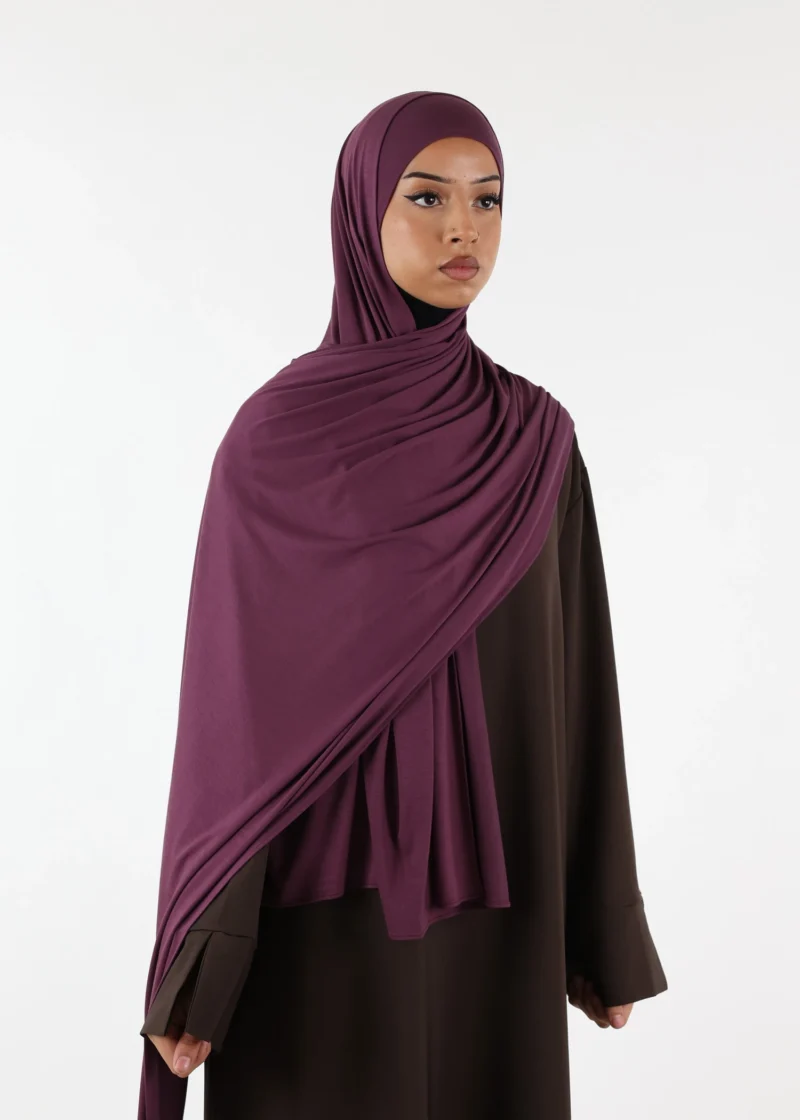 Jersey closed-cap underscarf - Soft Viscose - Deep Purple - Image 3