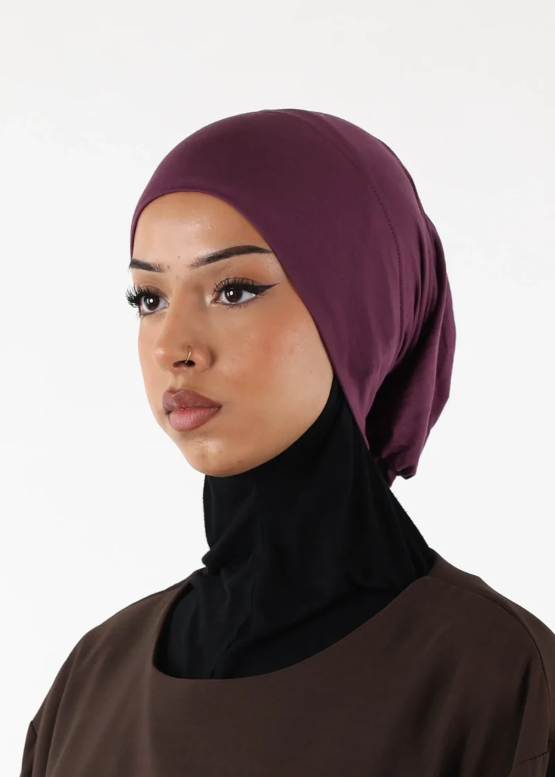 Alternative view of Jersey closed-cap underscarf - Soft Viscose - Deep Purple