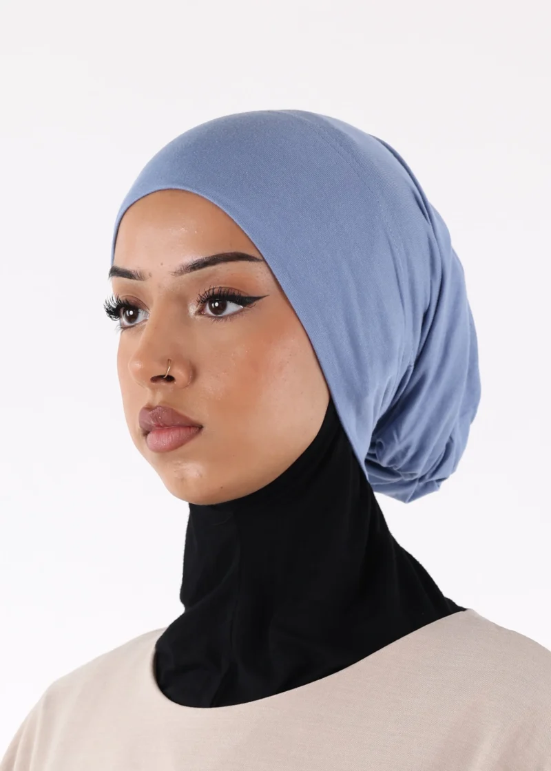 Jersey closed-cap underscarf - Soft Viscose - Denim - Image 4