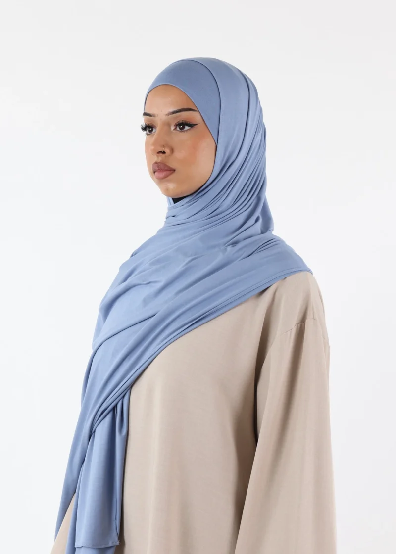 Jersey closed-cap underscarf - Soft Viscose - Denim - Image 3