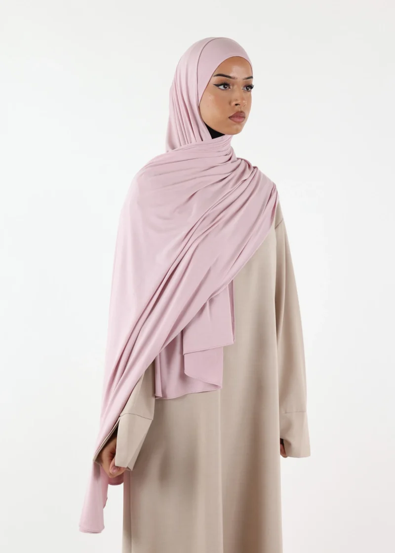 Jersey closed-cap underscarf - Soft Viscose - Dusty Pink - Image 3
