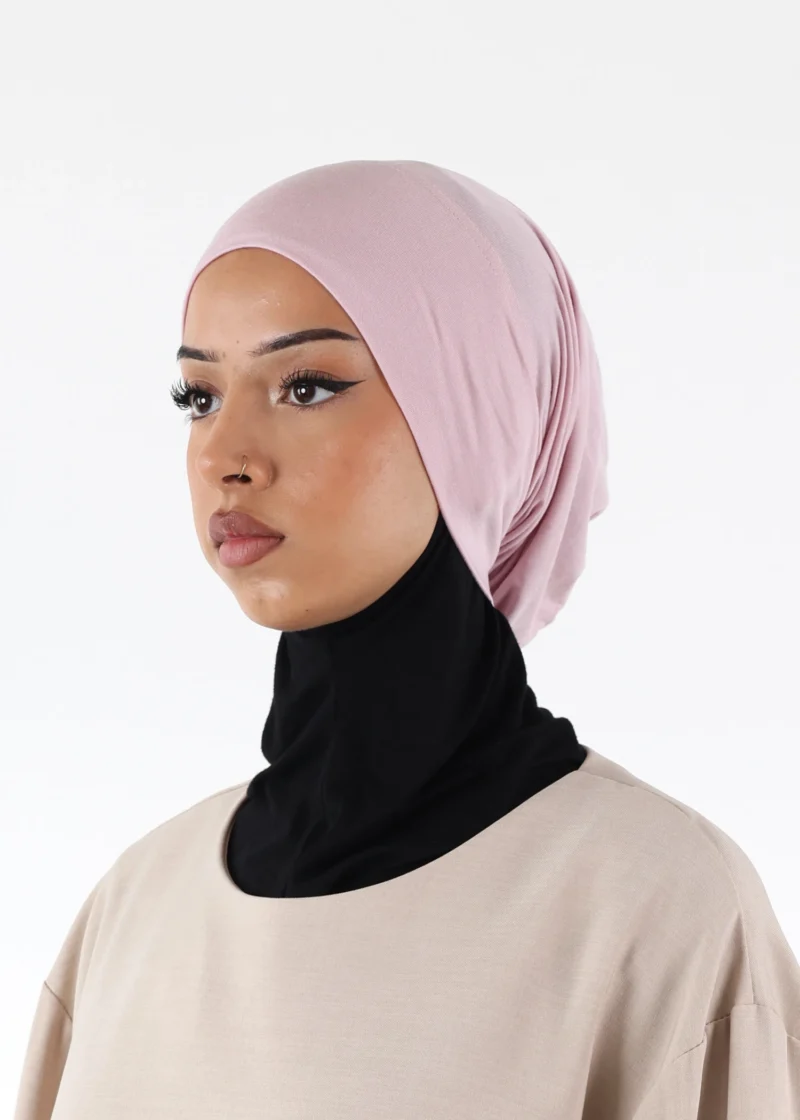 Alternative view of Jersey closed-cap underscarf - Soft Viscose - Dusty Pink