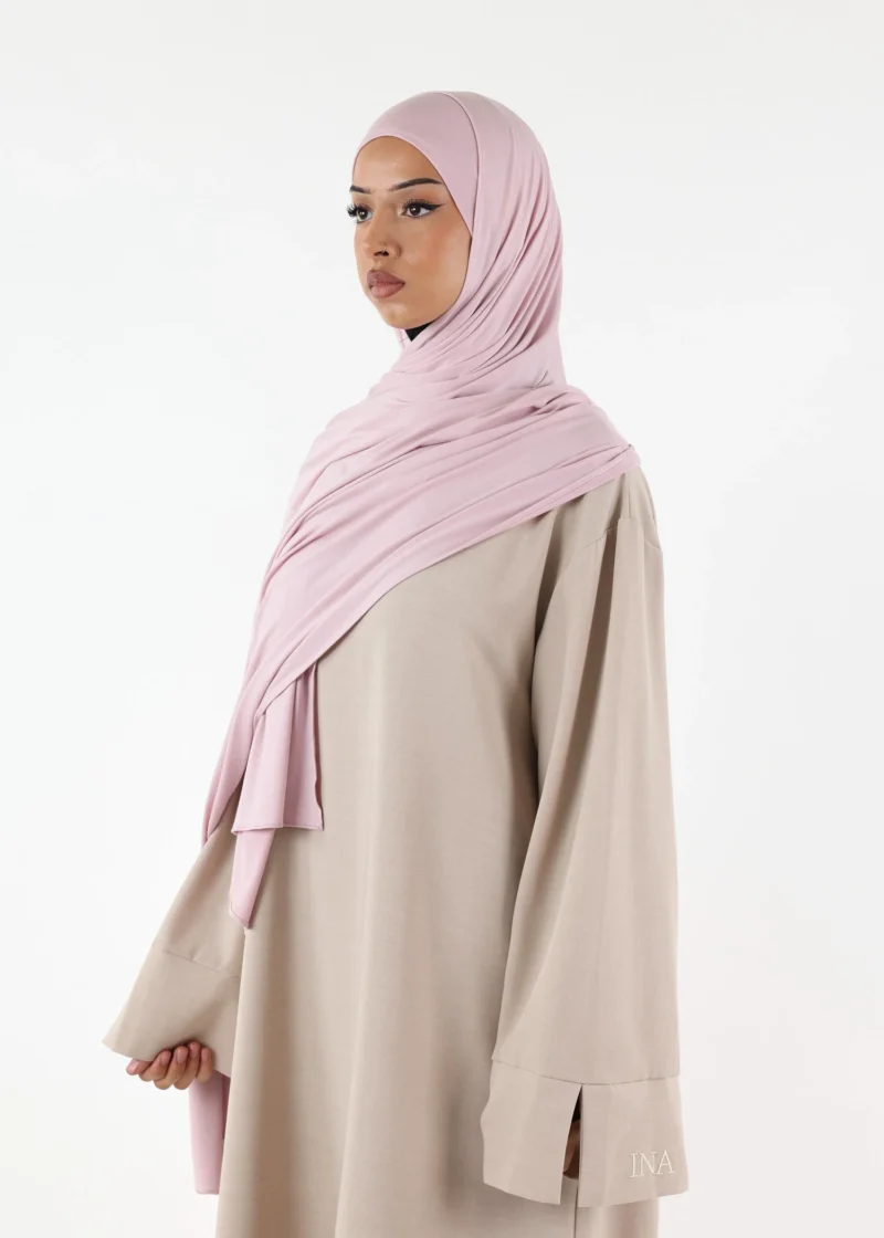 Jersey closed-cap underscarf - Soft Viscose - Dusty Pink - Image 4