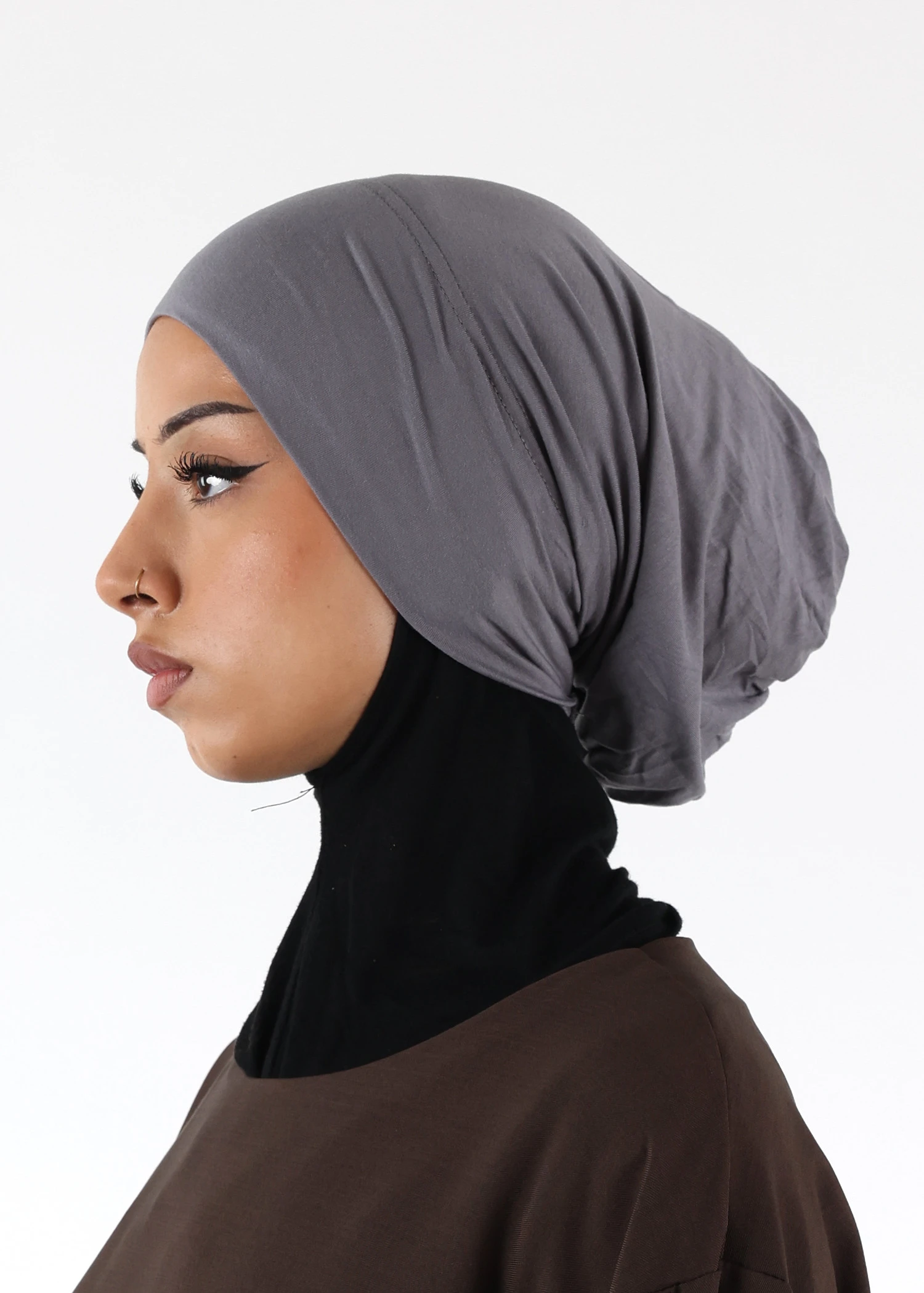 Jersey closed-cap underscarf - Soft Viscose - Grey