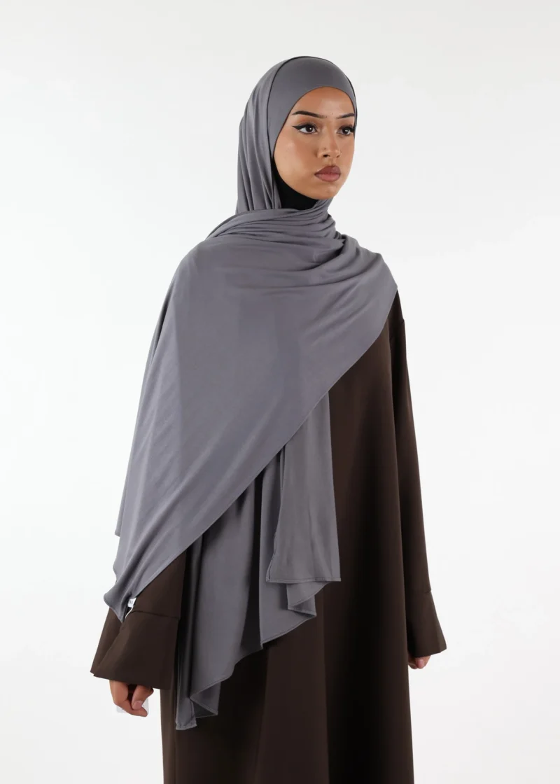 Jersey closed-cap underscarf - Soft Viscose - Grey - Image 3