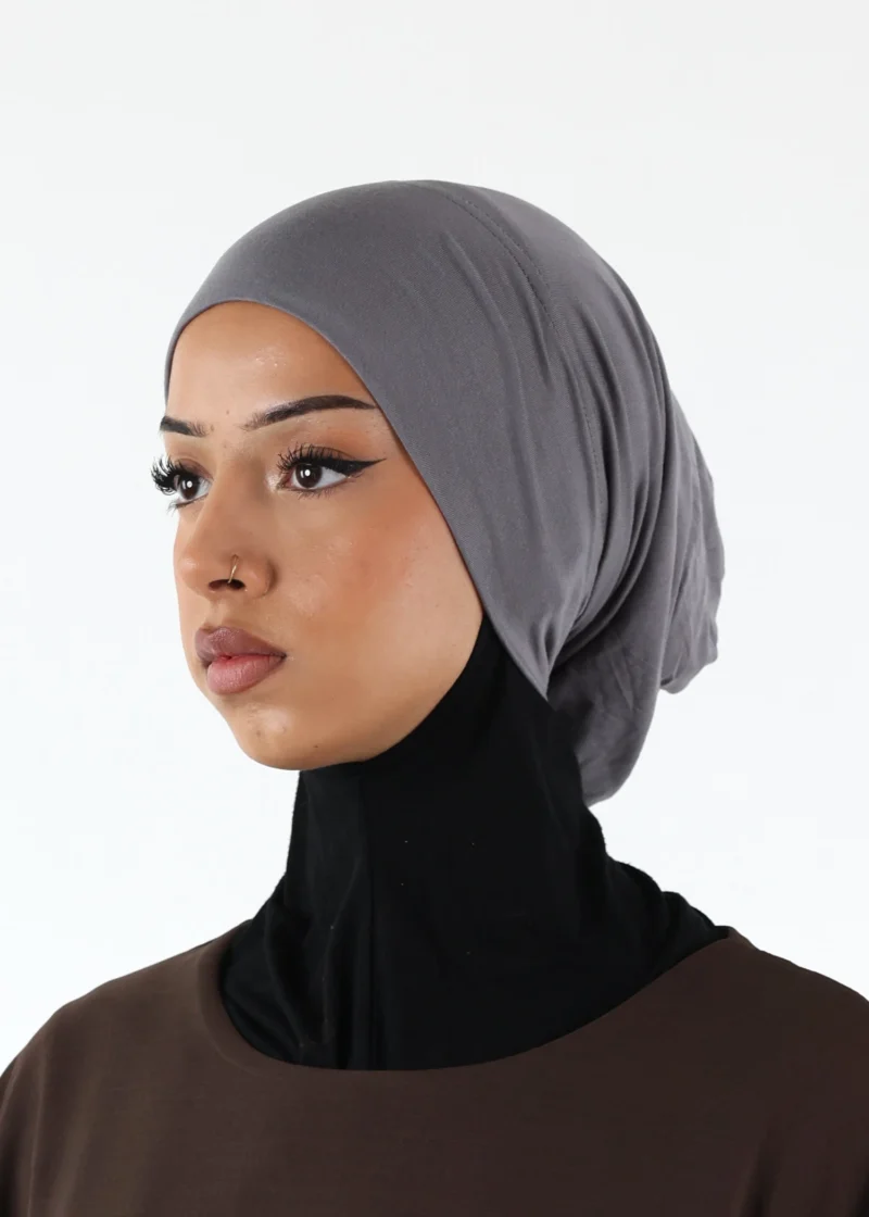 Alternative view of Jersey closed-cap underscarf - Soft Viscose - Grey