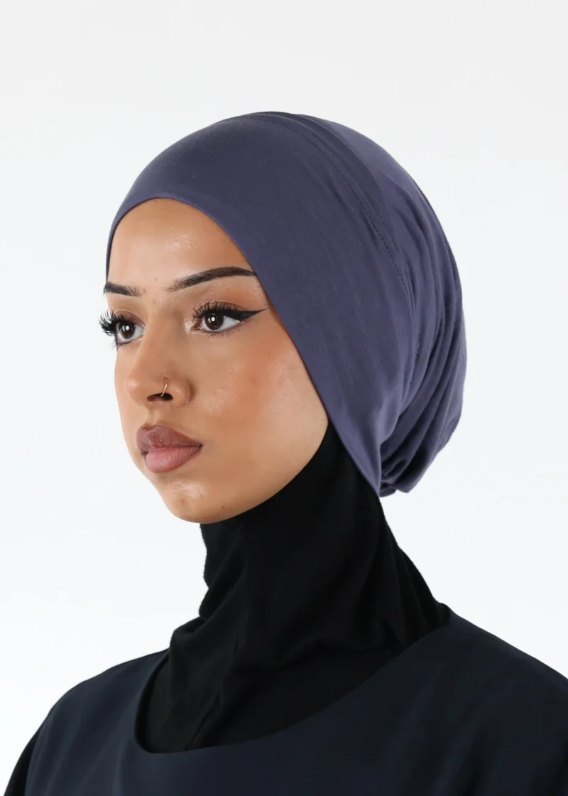 Alternative view of Jersey closed-cap underscarf - Soft Viscose - Grey Teal