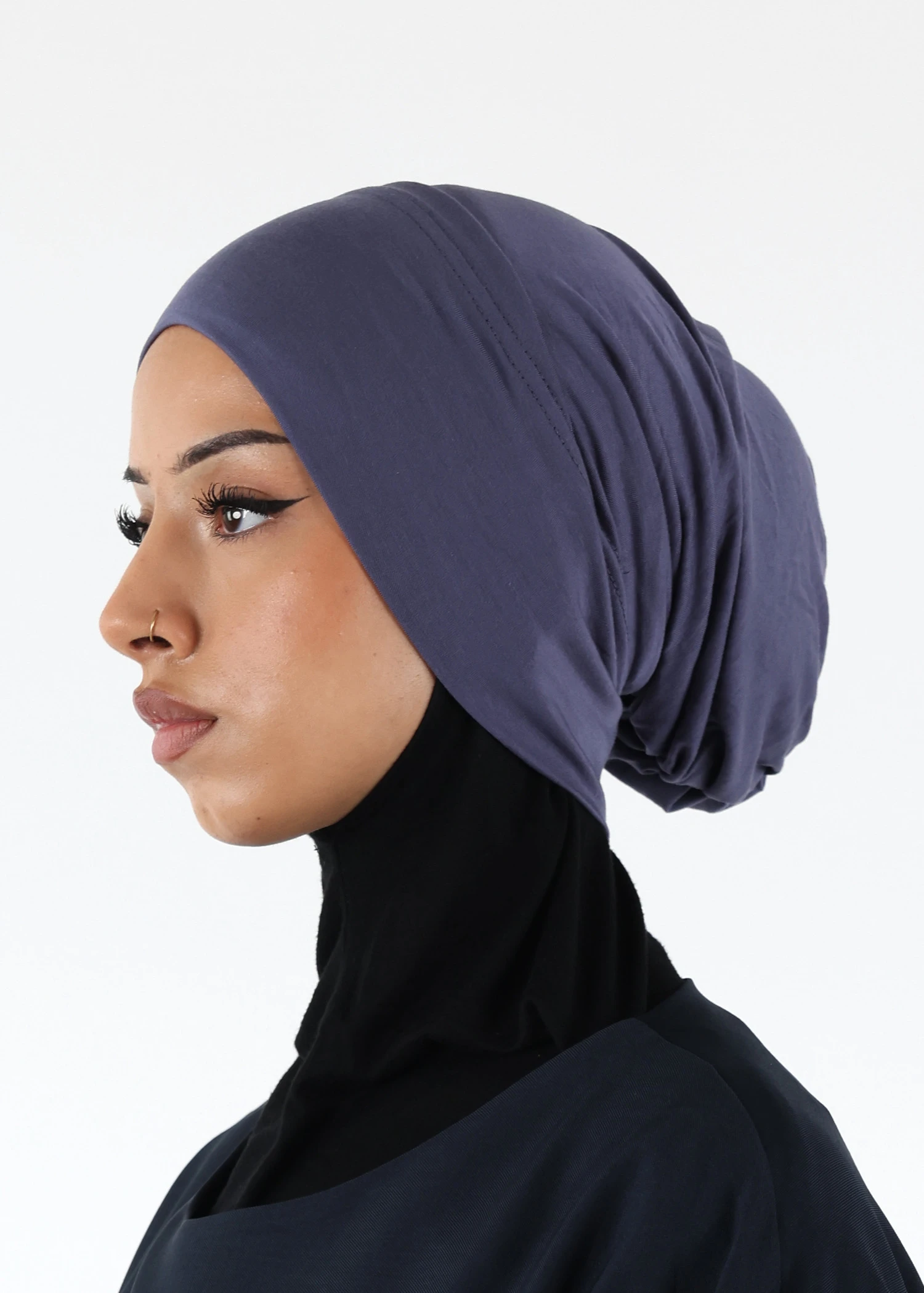Jersey closed-cap underscarf - Soft Viscose - Grey Teal